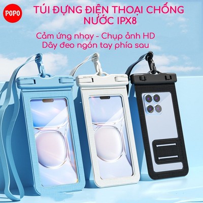 Túi chống nước dành cho điện thoại POPO, nhựa dẻo chắc chắn, chống thấm IPX8 an toàn và tuyệt đối