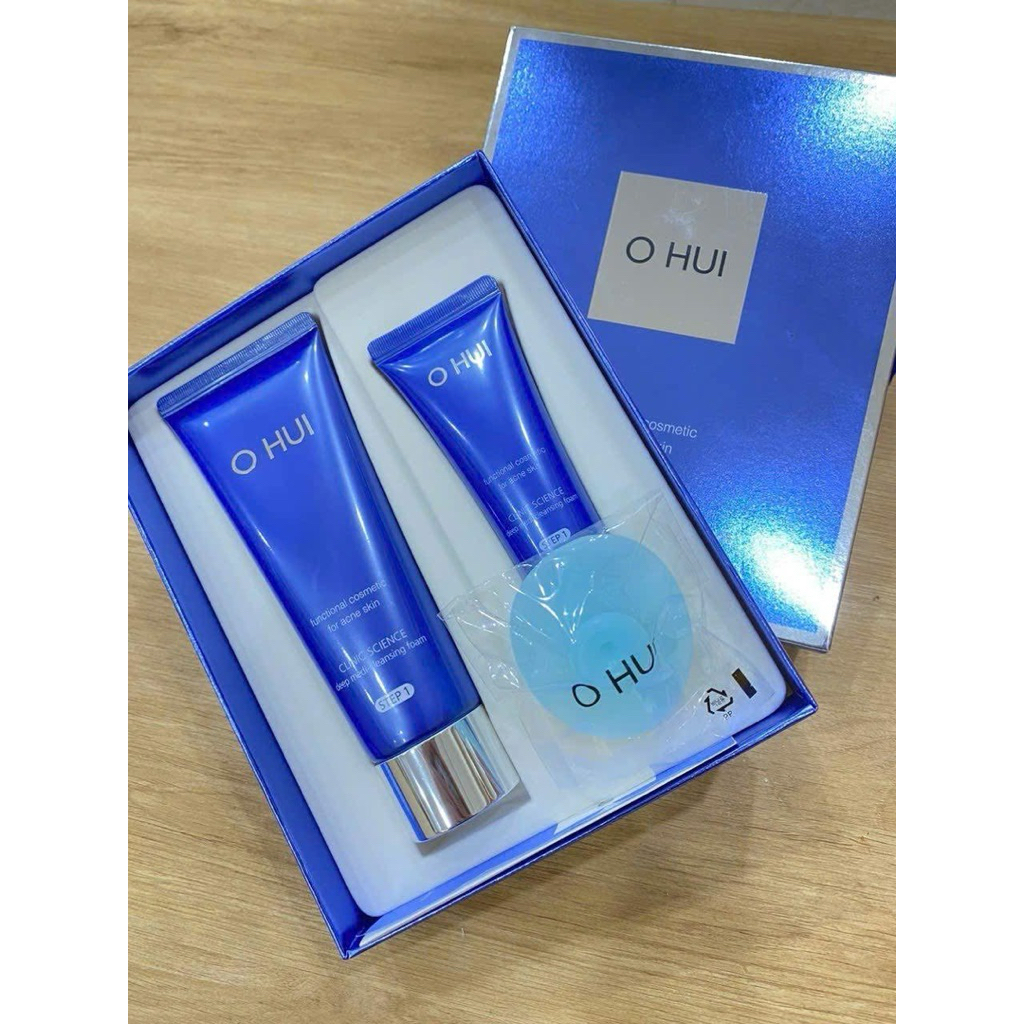1 set sữa rửa mặt ohui xanh ohui clinic science deep medi- cleansing foam