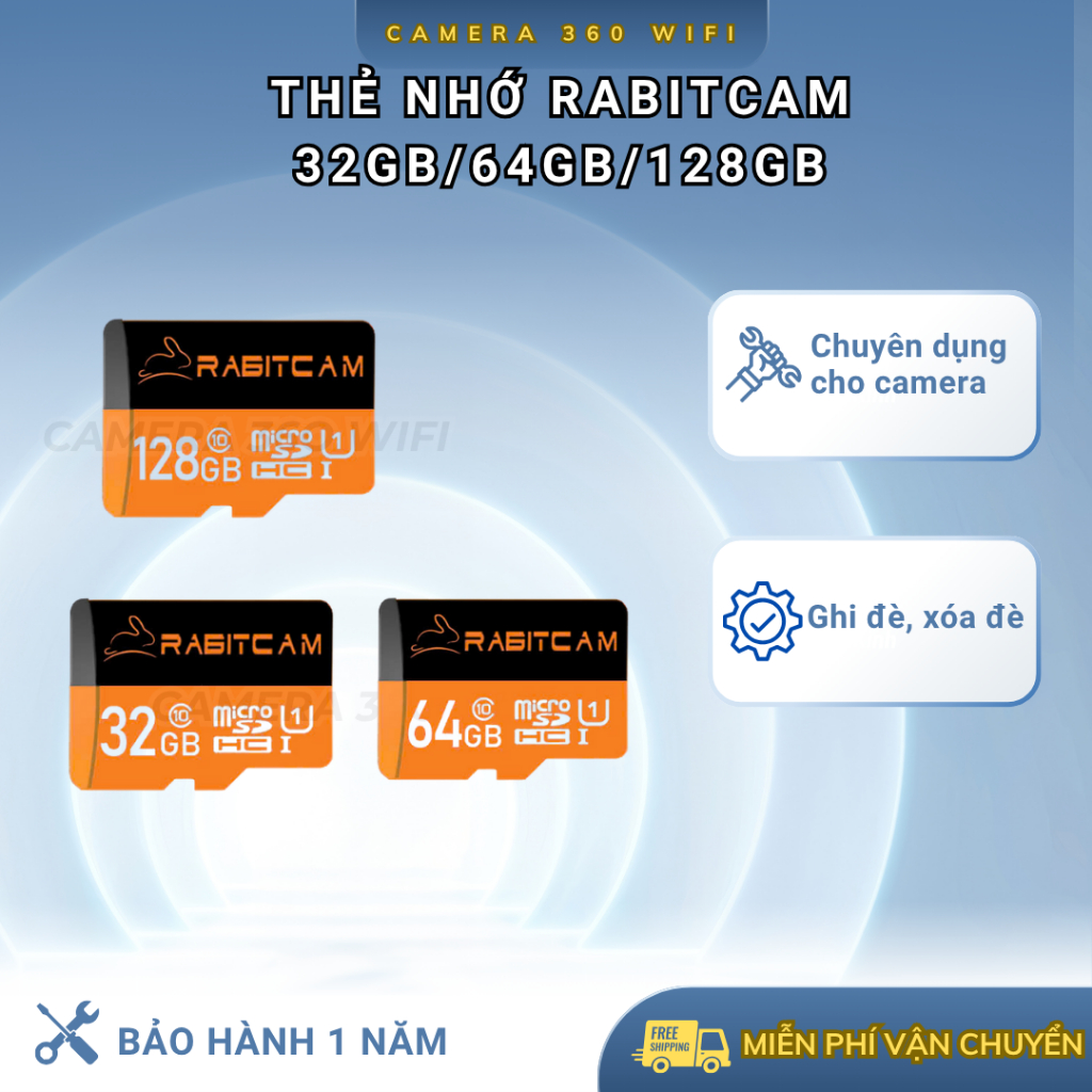 Thẻ nhớ Hikvision/RABITCAM chuyên dụng cho camera 32-64gb, tốc độ 92Mb/s, hàng chính hãng, có bảo hành