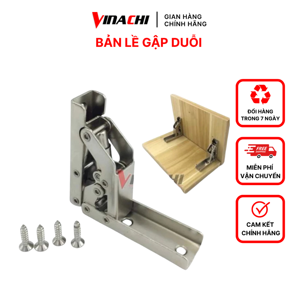 Bản Lề Gập Duỗi - Bản Lề Gấp Thông Minh Mạ Kẽm Chống Gỉ, Tải Trọng 8kg