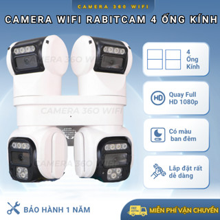  Camera wifi 4 mắt kép xem 4 góc cùng lúc - 4 ống kính xem ngoài trời sắc nét Dùng app ICAM365  Bảo hành 1 năm 