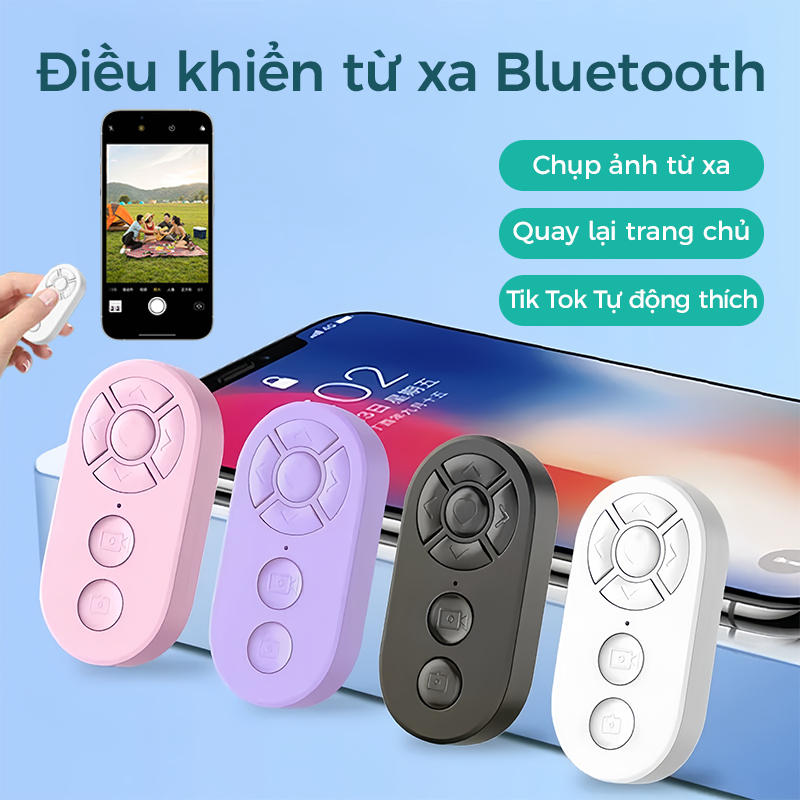 Điều khiển từ xa Bluetooth Mini Di động có thể sạc lại Bộ điều khiển không dây Nút chụp máy ảnh Bộ điều khiển Video / Sá
