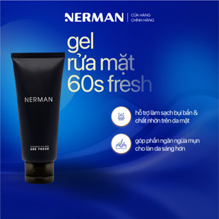 Gel rửa mặt ngừa mụn nam Nerman Nano Curcumin 60s Fresh 100ml