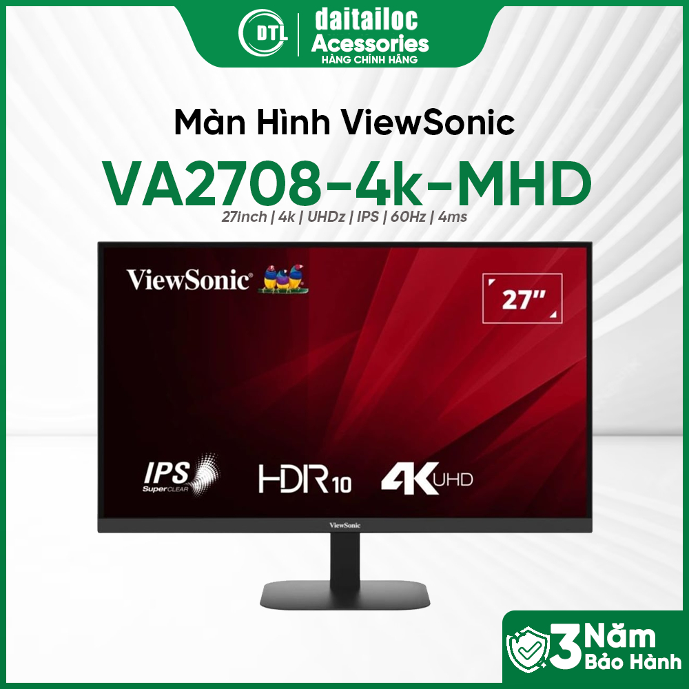 Màn hình Viewsonic VA2708-4K-MHD 27inch 4k UHDz IPS 60Hz 4ms | Chính Hãng | Bảo hành 36 tháng