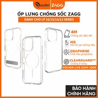   iPhone 16 15 14 13 Series  Ốp lưng trong suốt Zagg chống sốc chống ố vàng - Hàng chính hãng 