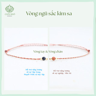  Vòng tay chỉ ngũ sắc kim sa nâu thịnh vượng tài lộc - Chồi Nhỏ - Vòng chân sợi mảnh ngũ sắc 