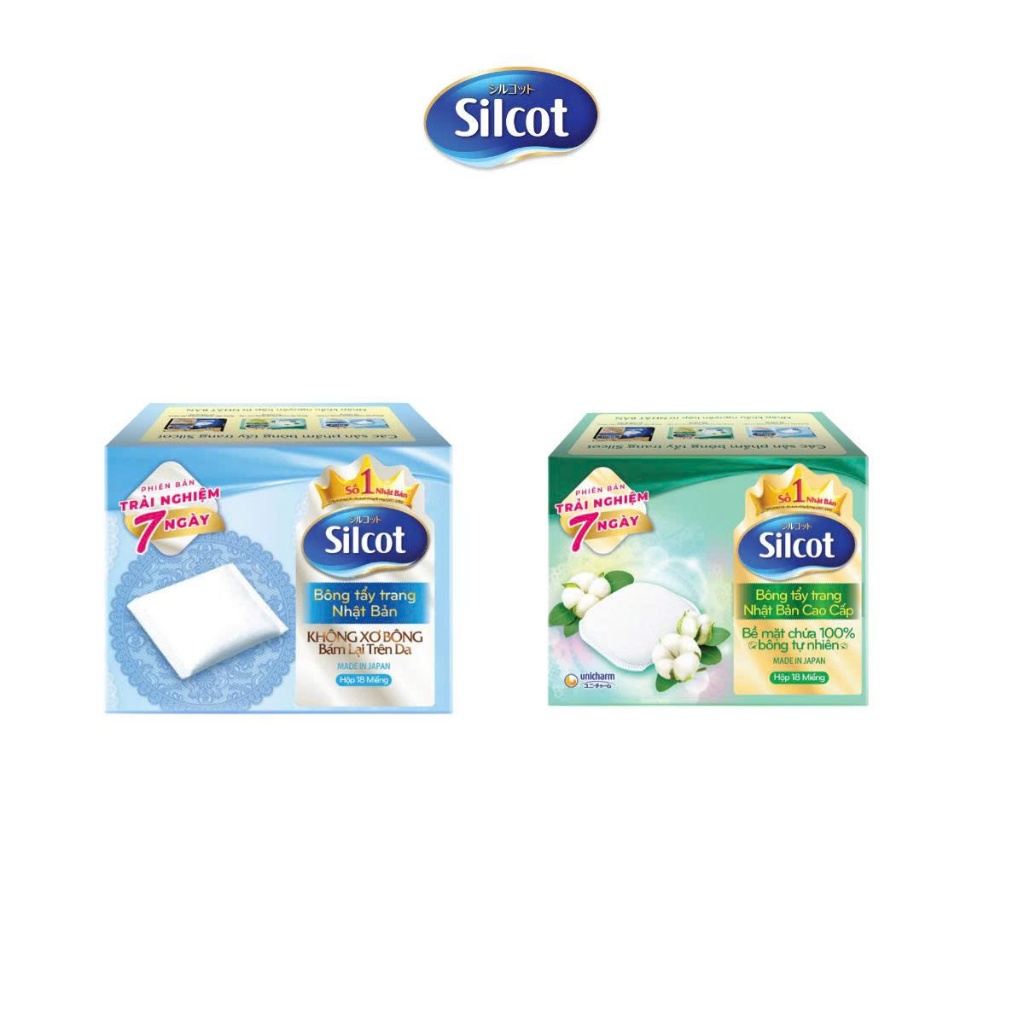 [HB GIFT] Bông trang điểm (bông tẩy trang) Silcot 18 miếng/hộp