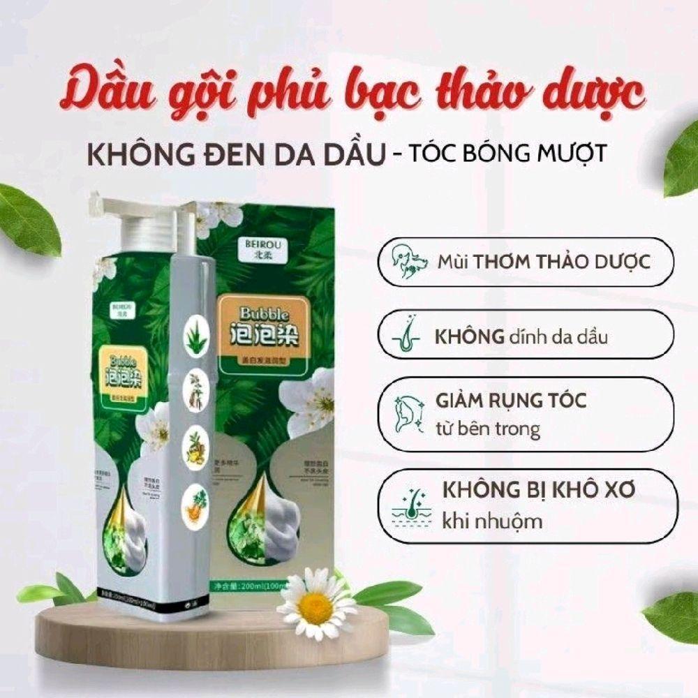 [CHAI 200ML] DẦU GỘI PHỦ BẠC  [CHỈ NHUỘM TÓC, KHÔNG NHUỘM DA] ,  NHUỘM TÓC TẠI NHÀ