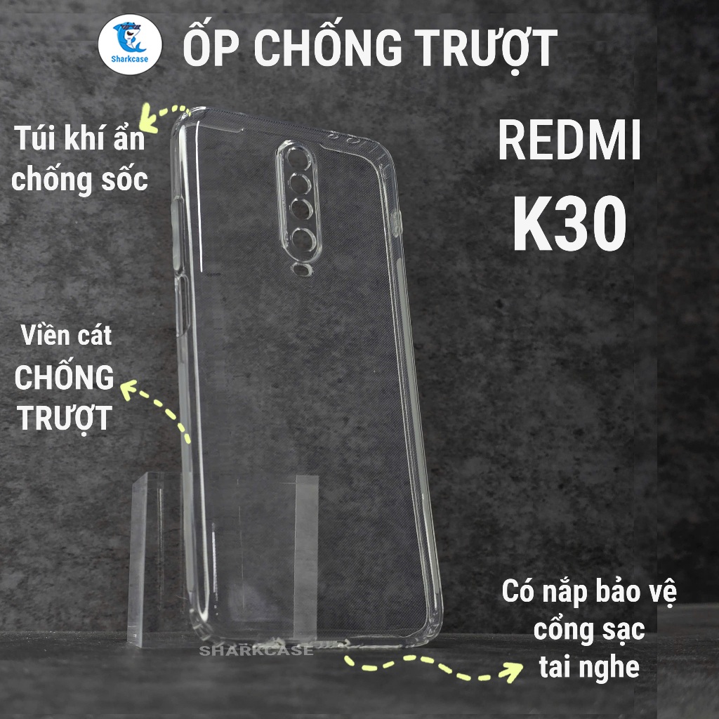 Ốp lưng Redmi K30, Poco X2, Pro Ultra 4G 5G chống trượt dẻo trong suốt silicon bảo vệ cam shark case