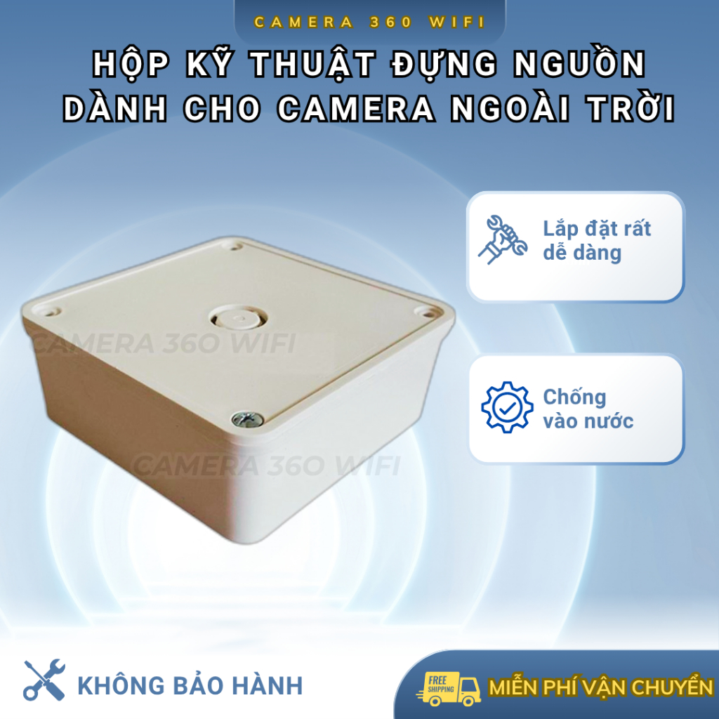 Hộp kỹ thuật camera bảo vệ các jack đấu nối không bị hư hỏng, tránh va đập, chất liệu nhựa abs, bền, khó bị va đập