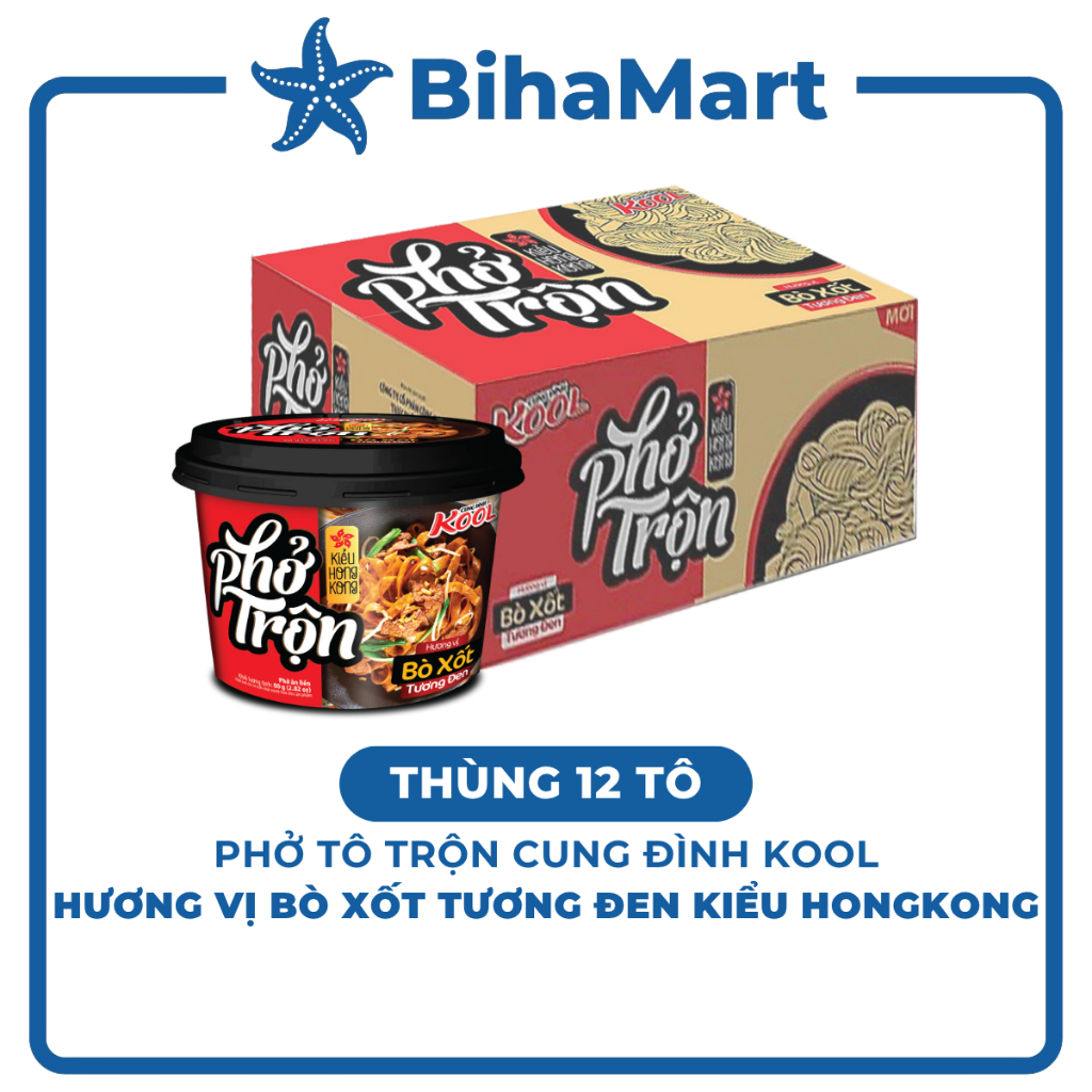 [THÙNG 12 TÔ] - AFOTECH - Phở trộn Cung Đình Kool tô bò tương đen kiểu Hồng Kông - Phở Cung Đình Koo