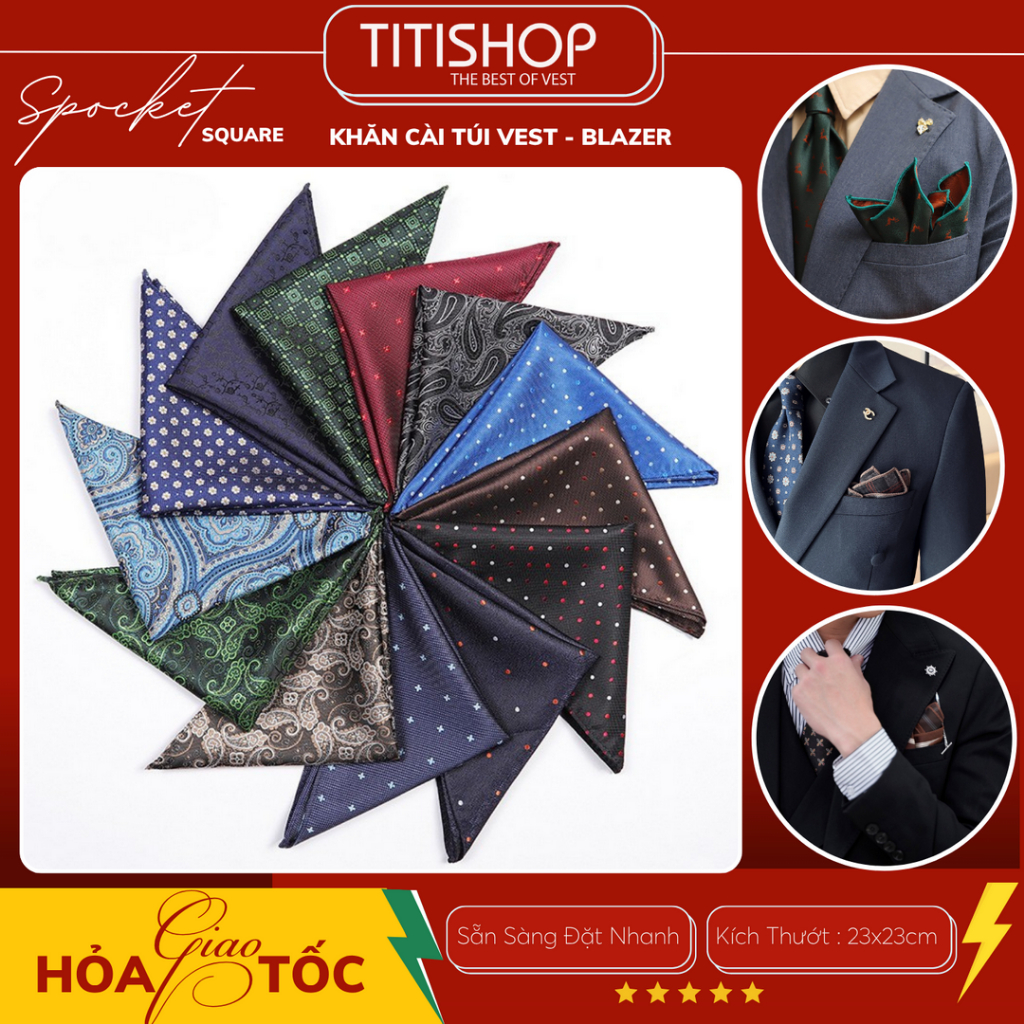 ( Hỏa tốc ) Khăn Cài Túi Áo Vest , Khăn Cài Túi Blazer ,Pocketsquare ,Khăn Cài Nam Titishop V1| Khăn cài túi đẹp KCT101