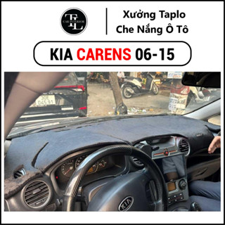 Thảm taplo KIA CARENS 2009 - 2015, thảm taplo che nắng da carbon, da vân gỗ, nhung cừu cao cấp, chuẩn form