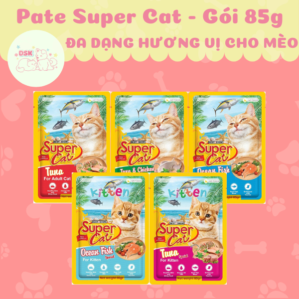 Pate Super Cat Cho Mèo Mọi Lứa Tuổi - Gói 85gr