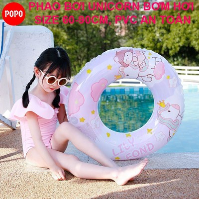 Phao bơi UNICORN hồng POPO LV8 dùng trong bể bơi, đi biển cho người lớn, trẻ em, phao cứu sinh