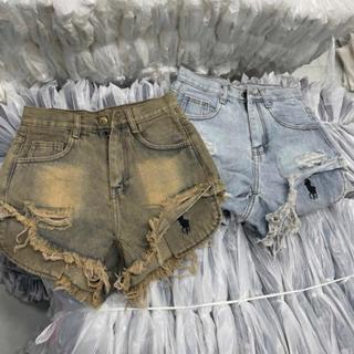 Quần sọt jean đùi nữ SML Thêu Hoạ Tiết 3 Màu cạp cao túi lộ hack dáng thời trang