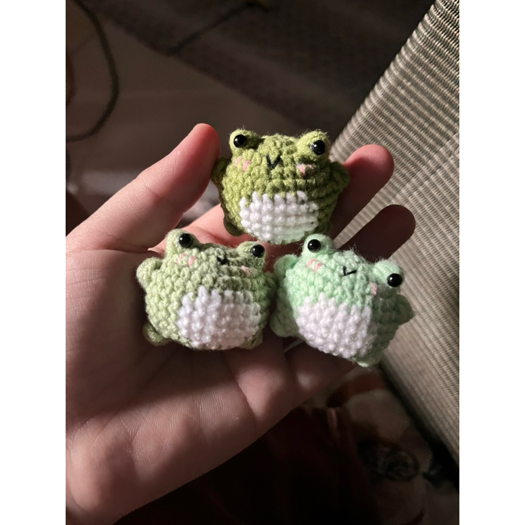 [ẢNH THẬT]-NCL móc khoá len ếch handmade