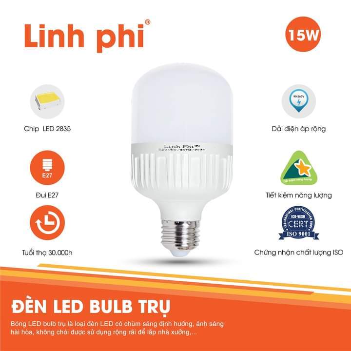 Bóng LED tiết kiệm điện Linh Phi LP15 (15W)
