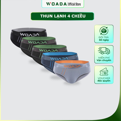 [COMBO 5] Quần Lót Nam Dáng Brief Chất Liệu Thun Lạnh 4 Chiều Thoáng Khí Thương Hiệu WOADA LK131