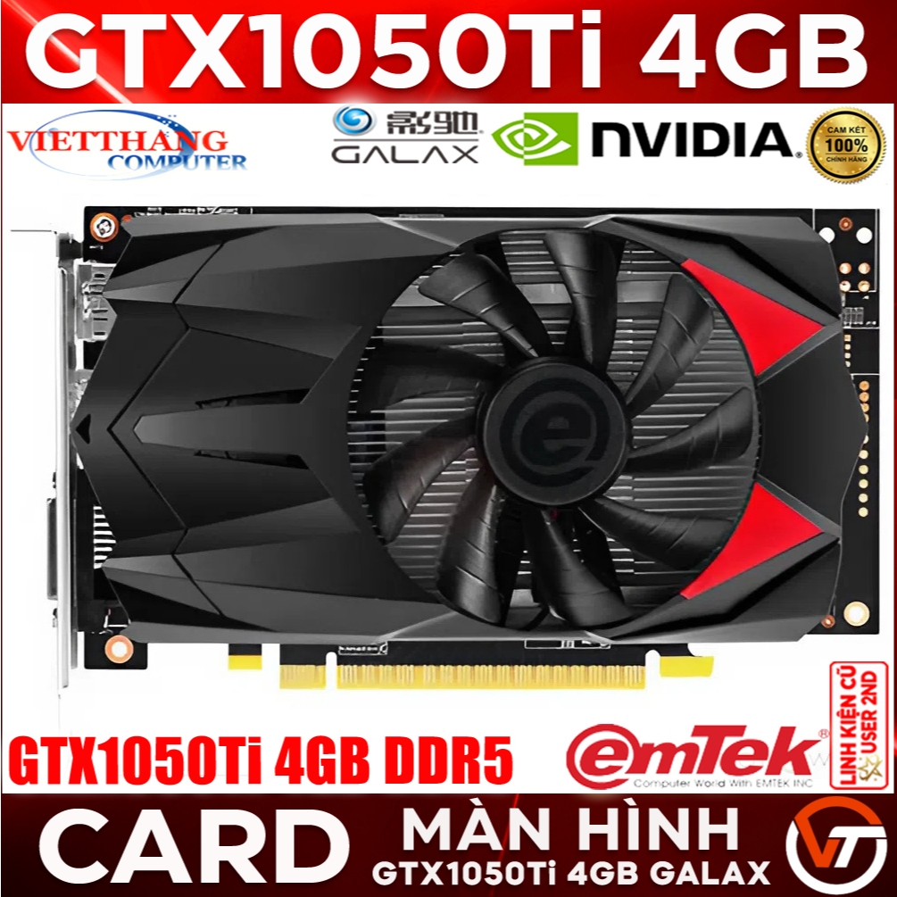 VGA - Card Màn Hình Galax Emtek GTX1050Ti 4GB DDR5 1 fan đã qua sử dụng còn đẹp ( Cũ - 2nd )