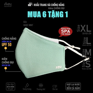  Khẩu trang vải chống nắng 3 lớp không Nẹp Mũi chống Tia UV chống Bụi Mịn Azumikichi Ngọc Mint BZ6 