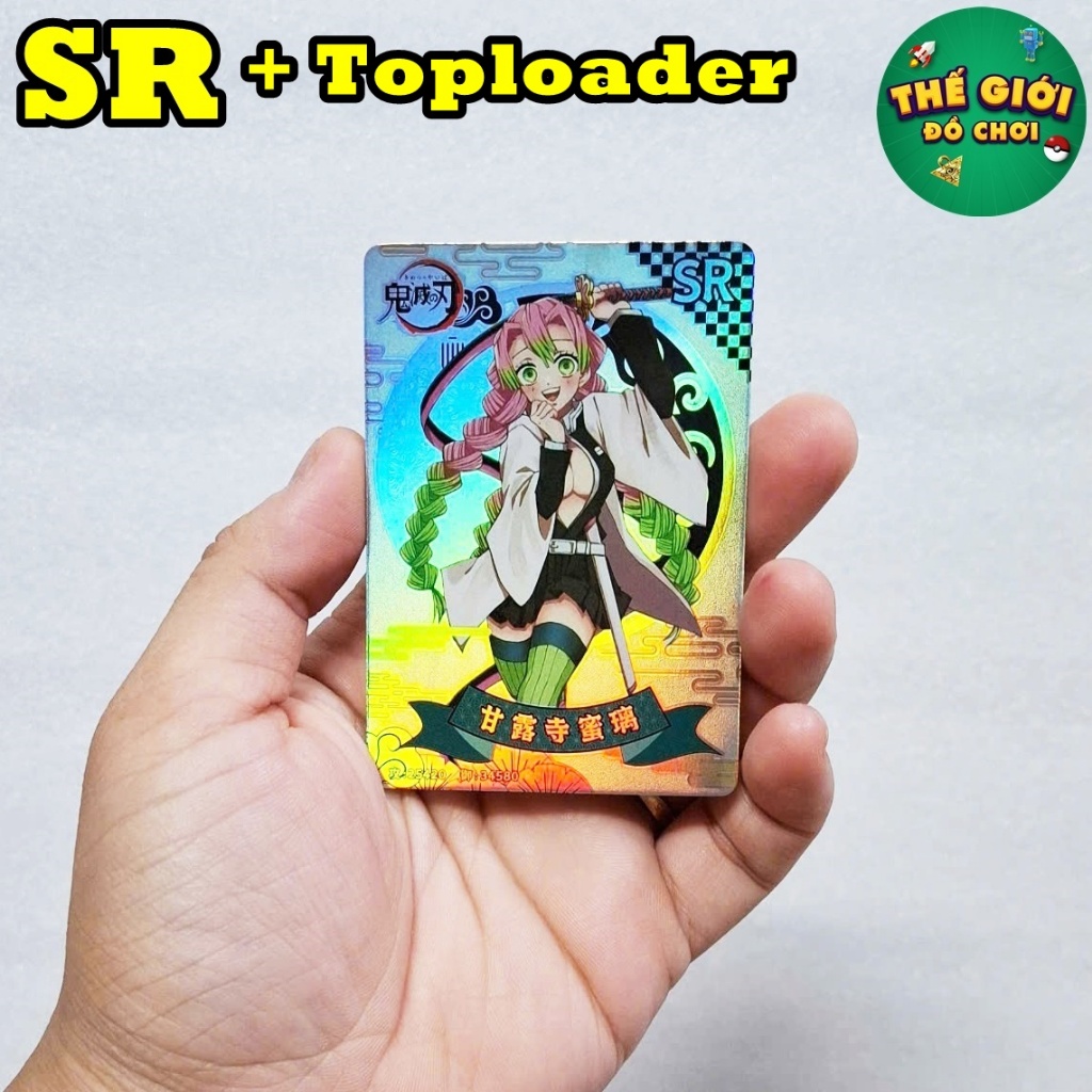 Thẻ Kimetsu No Yaiba, độ hiếm SR, Thẻ Kanroji Mitsuri, tặng Sleeve và Toploader, thẻ card sưu tập - 