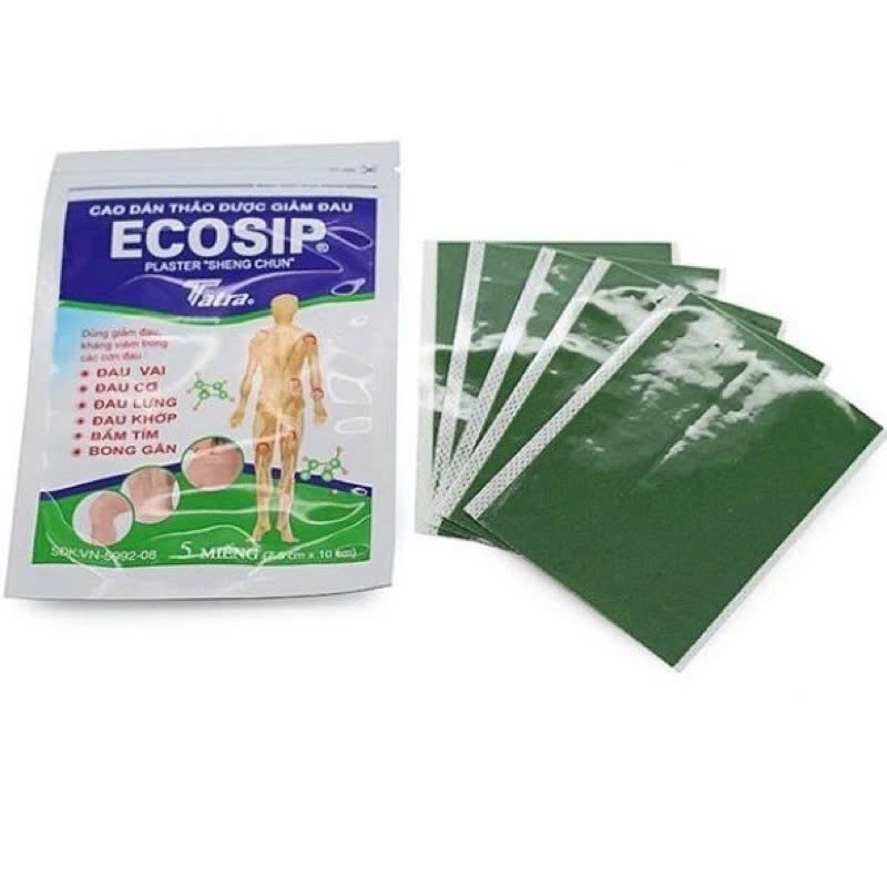 Cao dán thảo dược giảm đau Ecosip - Gói 5 miếng