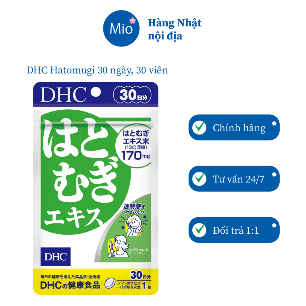 Viên uống giúp trắng da DHC Hatomugi 30 ngày