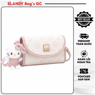 [HÀNG CÓ SẴN FULL HỘP] Túi đeo chéo, kẹp nách họa tiết mèo Cow $ Kitty  hồng kèm gấu size 20cm siêu xinh xắn dễ thương