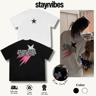 Áo Thun Ngôi Sao Kim Tuyến Áo Phông Nam Nữ Form Rộng Unisex STAYRVIBES Full Tag Mạc Chuẩn