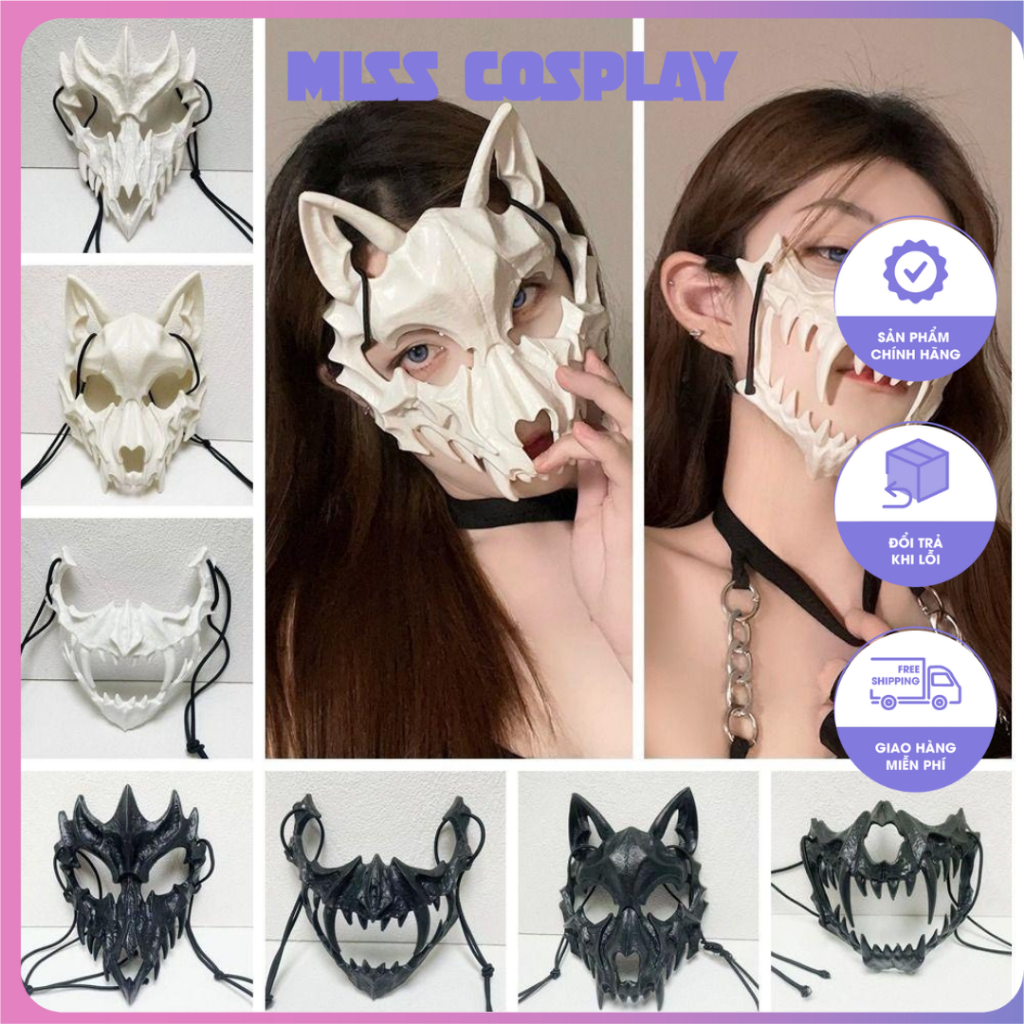 Mặt nạ Halloween hình bộ xương