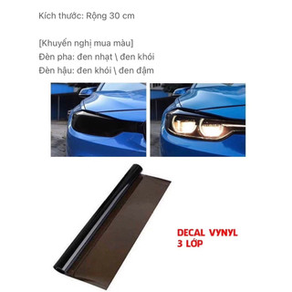 Decal dán đèn xe ô tô 3 lớp chóng chói ,bảo vệ  đèn khỏi  bị trầy xước khổ 30cm