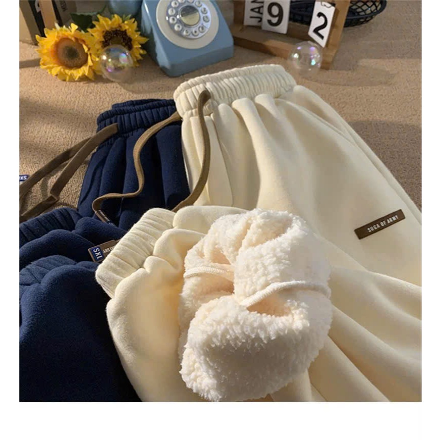 Quần Jogger Nỉ Bông Thu Đông  Quần Dài Bo Gấu Chất Liệu Nỉ Bông Dày Dặn, Mềm Mịn, Ấm Áp Thoải Mái, T
