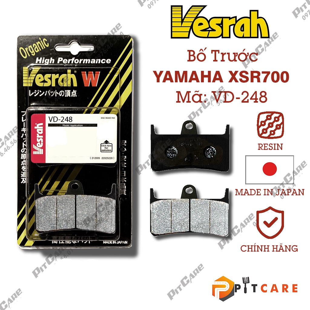 Bố Thắng Yamaha XSR 700 Vesrah Chính Hãng Má Phanh PKL