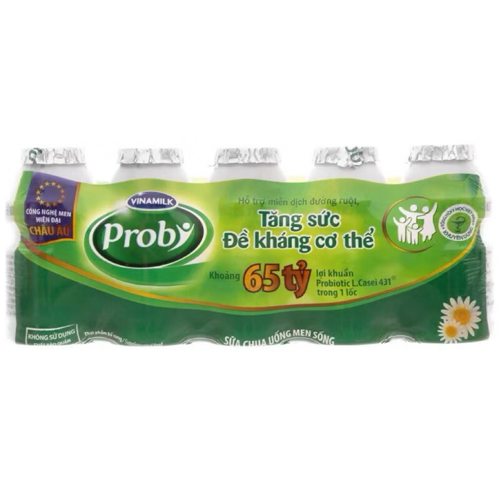 Sữa chua uống Proby chai  65 ml vinamilk có đường , dâu , việt quất , dưa gang , dứa( 1lốc x5chai)