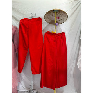quần áo dài lụa đỏ thanh lí