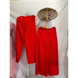 quần áo dài lụa đỏ thanh lí