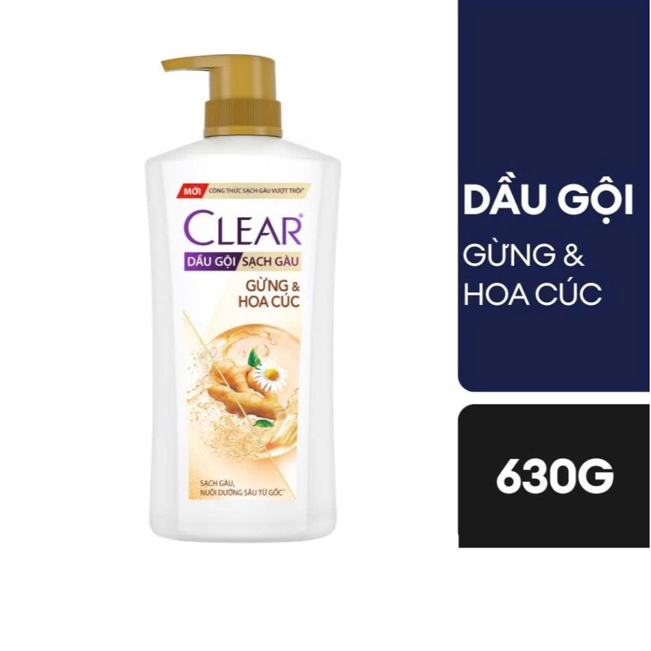 Dầu gội Clear Thảo dược Gừng và Hoa cúc 630g