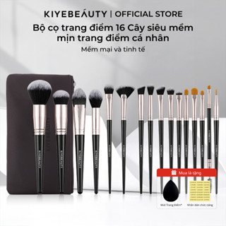 Bộ Cọ Trang Điểm Cá Nhân 16 Cây KIYE Chuyên Nghiệp Mềm Mại Tiện Dụng Đầy Đủ Cọ Đánh Phấn Cọ Trang Điểm Cá Nhân