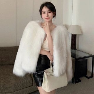  Oni.Shop_ CAM KẾT Y HÌNH  Áo khoác lông cáo sang chảnh khuy cài dáng lỡ chuẩn QCCC 