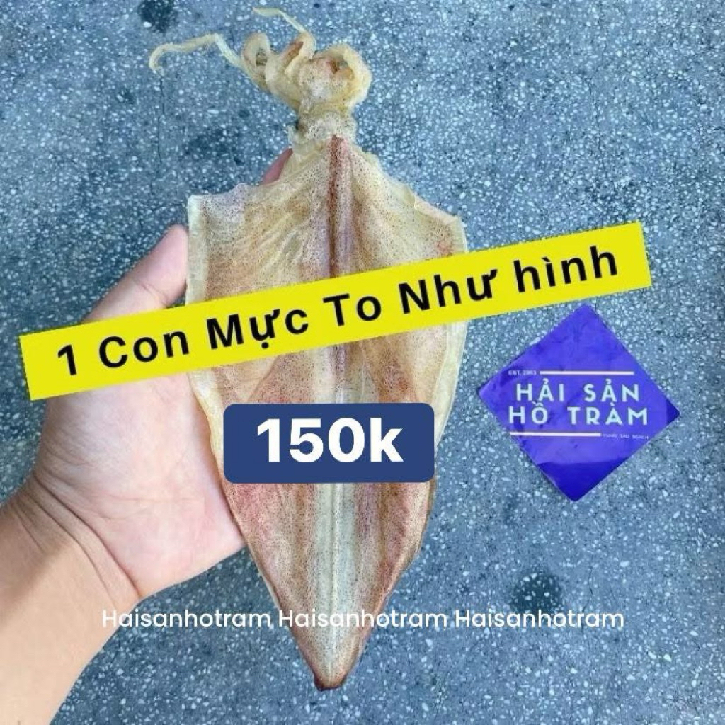 1Con Khô Mực size 18-22con/kg  Mực khô Hải Sản Hồ Tràm loại 1