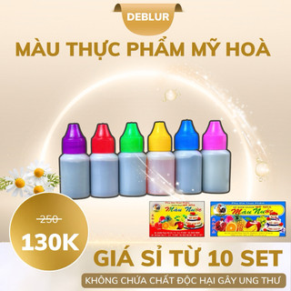 SET 6 CHAI Màu Nước Thực Phẩm Mỹ Hoà Chai Lớn (10ML) Đảm Bảo Chất Lượng Tuyệt Đối An Toàn