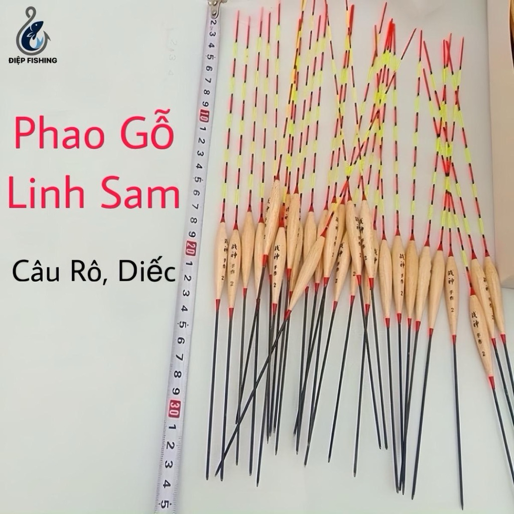 COMBO Phao Gỗ Linh Sam 33cm, Phao Câu Cá Chuyên Rô Diếc Giá Rẻ Bắt Cá Fishing Đi Câu đồng Nam