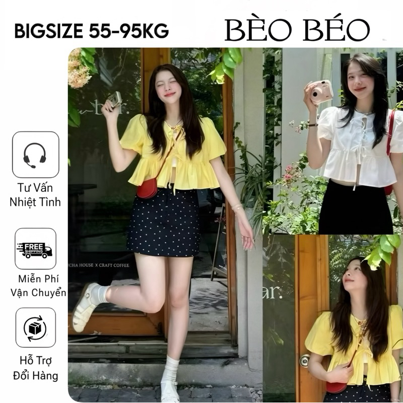 [BÈO BÉO BIGSIZE ] ÁO BABYDOLL ĐAN DÂY KÈM ÁO ỐNG FORM BIGSIZE 60-90KG