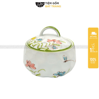 Âu Đựng Mỡ Đựng Mẻ Hũ Có Nắp Quai Vòm Hoạ Tiết Vẽ Tay Muối Dưa Cà Đựng Đường Muối Đồ Khô Gốm Sứ Bát Tràng