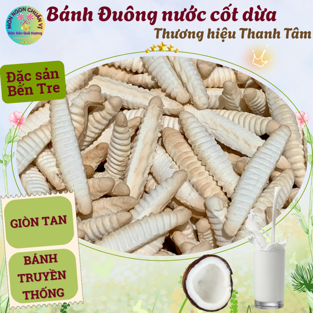 Bánh Đuông nước cốt Dừa, Bánh con Sùng -Thương hiệu Thanh Tâm- đậm vị nước cốt Dừa, Đặc sản Bến Tre
