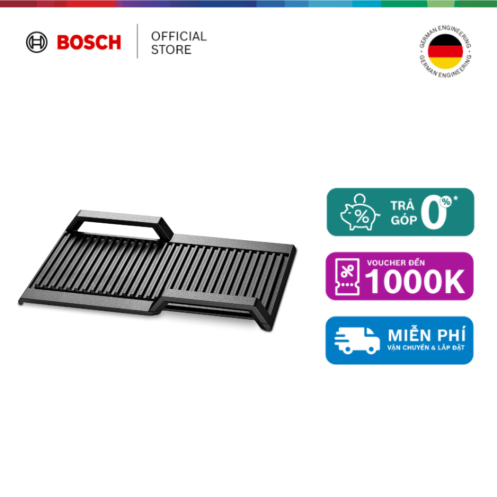 15.07 - 19.07 | Voucher Shopee lên đến 3tr | Tấm vỉ nướng Bosch HEZ390522 370 mm - Hàng chính hãng