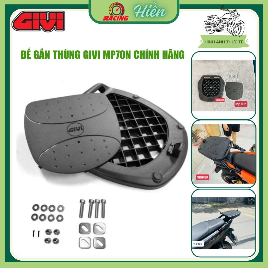 Đế Đệm Givi MP70N Dùng Cho Thùng Givi Từ 34 - 45 Lít Dành Cho Mọi Loại Xe - BH 2 Năm