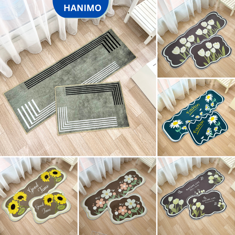 Thảm lau chân nhà Bếp chùi chân trải sàn hình thú phòng khách phòng tắm 3d chống trượt đế cao su HANIMO HA02