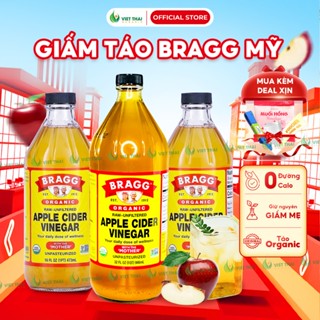 [BEST SELLER] Giấm Táo Bragg Mỹ 100% Hữu Cơ Chính Hãng Có Giấm Cái - Dấm Táo Detox Eatclean